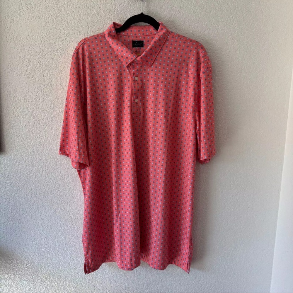 Greg Norman Collection Pink floral pattern Polo Shirt
